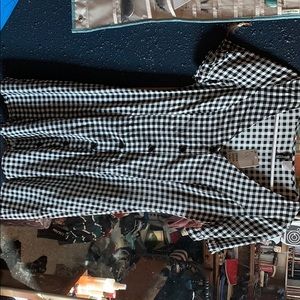 Black and white checkered skater dress